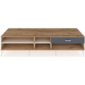 Resim Kronos Tv Ünitesi 2 Raflı Tek Çekmeceli 220x59x51 Çam-aytaşı/antrasit Aytası/antrasıt - Atlas Çam 