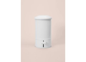 Resim Stripe Beyaz Metal Pedallı Mutfak ve Banyo Çöp Kovası 5 Lt 