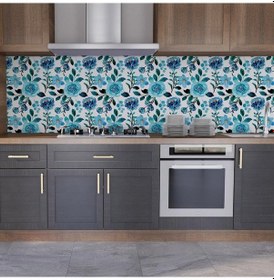 Resim Mutfak Tezgah Arası Folyo Fayans Kaplama Folyosu Renkli Çiçek 4. 