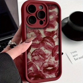 Resim Şarap Kırmızısı Ruj Kişilik Yaratıcı INS Tarzı Avrupa ve Amerikan Seksi Dudaklar Trend Alevli, Mat Kırmızı Lens Çerçeve Merdiven Tasarım Tam Kapsama Düşmeye Karşı Koruyucu Yumuşak Kılıf, Xiaomi/Redmi/Infinix/Tecno Smart/6/7/8/HOT/Play/9/10/11/VIP/30/I/Note/Pro/Spark/Go/2024/10/C/Cammon Telefon Kılıfı için Uygun 