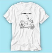 Resim Pcx Motor Beyaz Baskılı Tshirt Modeli 
