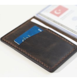 Resim Hi Leather Hakiki Deri Araç Ruhsat Kılıfı / Kabı Kestane Kişiye İsme Özel 