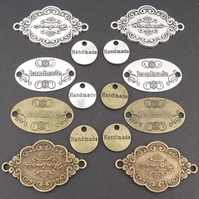 Resim 10/30 adet Antik Bronz / Gümüşü EL Yapımı Etiketler, Avrupa Retro Stili, Çinko Alaşımlı, Çift Delik, Harf Deseni, DIY Takı, Boncuk ve El Sanatları için, Takı Yapımı Parçaları ve Aksesuarları 
