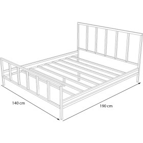 Resim Metalia Gm 212 Vintage Çift Kişilik Metal Karyola Siyah 140X190 