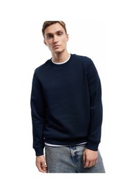 Resim Koton Pamuklu Uzun Kollu Bisiklet Yaka Erkek Basic Sweatshirt Lacivert 6wam70017mk Lacivert 