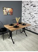 Resim Hey Modüler Mobilya Sultan Kemençe Masa Kavisli Köşe Metal Siyah Ayak 120x80 CM 