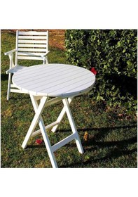 Resim Pamukkale Bahçe-Balkon Seti: 70Cm Masa + 2 Adet Sandalye 