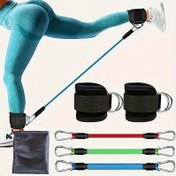 Resim 2/5 Adet Fitness İpi Seti, Bacak Tekme Direnç Bantı ve Kalça ile Uyluk Güç Antrenman Kayışı Bağları için Vücut Geliştirme Çekme İpi 