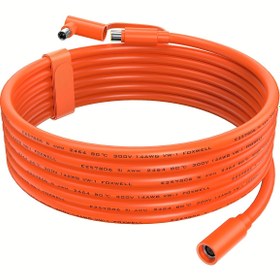Resim 300V DC Güç Kaynağı, Güneş Jeneratörleri, Taşınabilir Güç İstasyonları (GZ Yeti, Aker, Jack) için Dişli Erkek Açı Açı Bağlayıcı, 36V veya Daha Az, Taşınabilir Güç İstasyonu Kablosu | Turuncu Yalıtımlı Kablo | Dayanıklı Yalıtım 