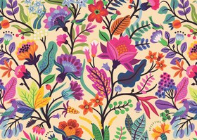 Resim Neon Floral Duvar Kağıdı 