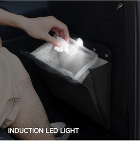 Resim Yeni Araba Çöp Torbası Led Su Geçirmez Manyetik Adsorpsiyon Çöp 1 Adet 
