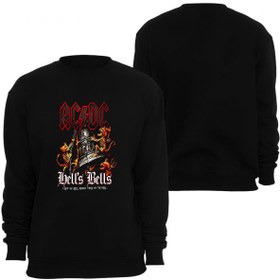 Resim ACDC Baskılı Unisex Bisiklet Yaka Sweatshirt SİYAH L 