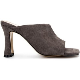 Resim Tamer Tanca Kadın Hakiki Deri Taupe Süet Topuklu Terlik 33 3445 Bn Trlk Y25 Taupe Suet Kahverengi 