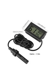 Resim Hubstein Mini Isı Ve Nem Ölçer - Termometre Higrometre Prob Kuluçka Siyah 