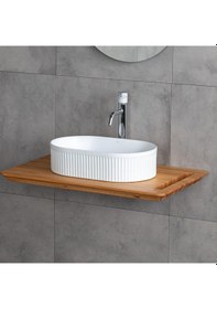 Resim Lena Tezgahüstü Lavabo E-w1002mb Mat Beyaz Mat Beyaz 