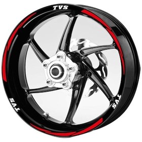 Resim Beyaz-Tvs-Yazılı-3-Parçalı-Reflektif -Kırmızı-Jant-Şeridi 