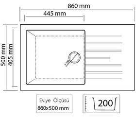 Resim Thorax Perla T3 Granit Eviye Siyah 
