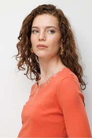 Resim Desen Kadın Penye 26YDSN26807 - Haki / XL 