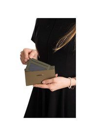 Resim Adelina Bags Kadın Kartlık Detaylı İki Parça İçe Geçmeli Kartlıklı Haki Cüzdan 