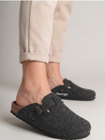 Resim Slazenger Trendy Unisex Kadın Erkek Eva House İndoor Keçe Önü Kapalı Terlik Füme 
