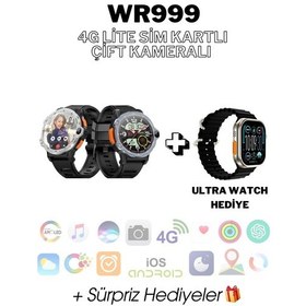 Resim Wearfitpro Wr999 4g Lite Sim Kartlı Çift Kameralı Yeni Nesil Özellikli 16gb Yuvarlak Akıllı Saat + Ultra Watch 