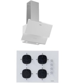 Resim Silverline CS5665W01 - 3490 Oslo Beyaz Cam Ankastre Set 