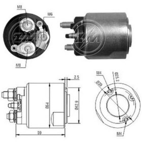 Resim ZM 12v Marş Otomatiği Valeo Tipi (2/3 DELİK) M6 Sağ (ALÇAK KAPAK) Ford Fıesta/transit Custom/transit 