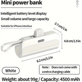 Resim Brightnova 4500mah Taşınabilir Power Bank Whıte İphone Uyumlu 6 7 8 10 11 12 13 14 15 Pro Max X Xs Xr İçin Usb Type-c Şarj Cihazı 