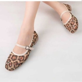 Resim Leopar Süet Şık Günlük Ortopedik Tabanlı Kadın Babet Leopar Bej 