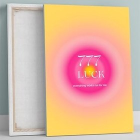 Resim Postermanya 777 Luck, 777 Şans Manifest, Olumlama, Mantra, Spiritüel, Meditasyon Kanvas Tablo - Tuval Tablo 