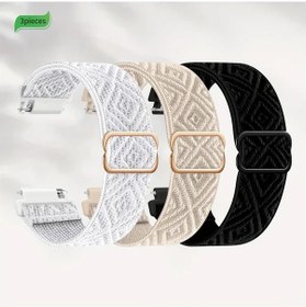 Resim Sunshine022 Fitbit Versa 1-2 Uyumlu 3lü Siyah Yıldız Işığı Reflektif Nylon Kol Bandı 