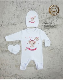 Resim yzc home size dair... K1014 Isimli Kız Bebek Tulum Şapka Eldiven 