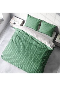 Resim Monohome Green Pattern 3d Pamuk Saten Çift Kişilik Nevresim Takımı-1280 - Lastiksiz Çok Renkli 