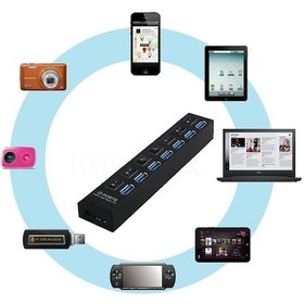 Resim Triline 7 Port Adaptörlü Usb Usb 3.0 On Off Tuşlu Hub Çoklayıcı 