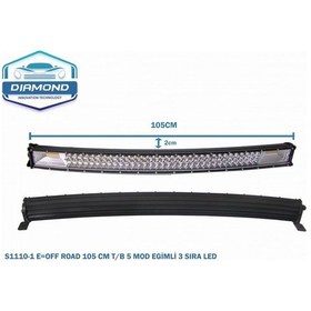 Resim OFF-ROAD 105 CM EĞİMLİ T/B 5 MOD 3 SIRA LED 