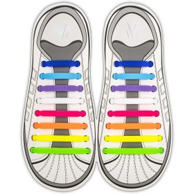 Resim Yetişkinler & Gençler için 16 Adet Renkli Elastik Silikon Ayakkabı Bağcıkları - Bağsız, Dayanıklı Kauçuk Spor Ayakkabı Bağcıkları, Çeşitli Renklerde, Spor Ayakkabıları için Mükemmel, Ayakkabı Aksesuarları 