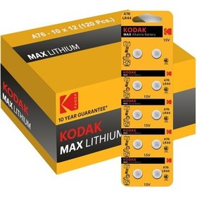 Resim Kodak A76/LR44 Alkalin Düğme Pil 10 x 12 'li 