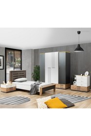 Resim Setay Relax Genç Odası - 4 Kapaklı Dolap, Karyola, Komodin, Şifonyer 