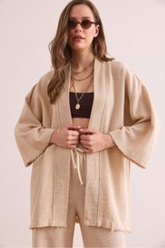 Resim Olalook Kadın Taş Nefes Alabilir Etamin Yazlık Kimono KMN-00000068 
