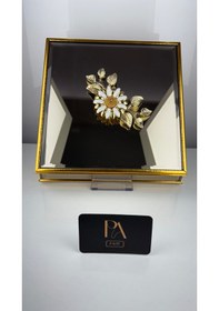 Resim Aynalı Kutu Gondol Şekerlik Sunumluk Söz Nişan Kız İsteme Çikolatalık Dekoratif Obje Biblo Süs Eşya 47 Gold 