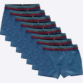 Resim Malabadi Erkek Çocuk Mavi 8 Li Paket Pamuk Elastan Boxer 208 
