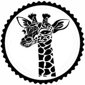 Resim Genel Markalar Sevimli Zürafa Tasarım Sticker 40 x 40 cm 