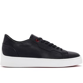 Resim Men's Black Lace-up Leather Sneaker 