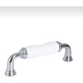 Resim Porcellana Perla Porselen Kulp Dolap-çekmece-mutfak-çocuk Odası-safir(9,6cm )-krom-beyaz-stk5120 