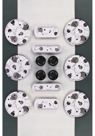 Resim 14 Parça 6 Kişilik Stackable Bounce Kahvaltı Takımı - Özel Tasarım Kahvaltılık Siyah-beyaz 