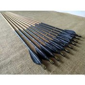 Resim Geleneksel Boyalı Ahşap Ok (Siyah Tüylü - Boyalı) 