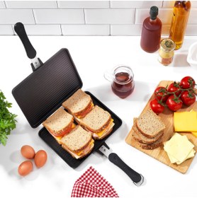 Resim Schafer Tastemake Döküm Ocak Üstü Tost Izgara 20x26 Cm 2 Parça 