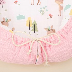 Resim Babynest ve Yastık - Çift Taraflı - Koyu Pembe Örgü - Ceylan 