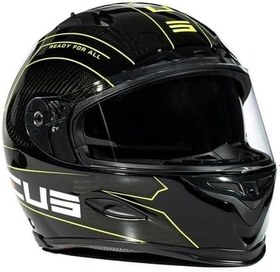 Resim ZEUS ZS-1800B Motosiklet Kaskı Kapalı Kask Gloss Carbon AM8 Fluo Yellow L 