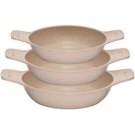 Resim Thermoad 3'lü 18-20-22 Cm Güveç Sahan Set Kapaksız -vizon Vizon 